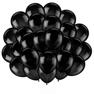 100pcs black balloons 12 inches latex premium quality black themed balloons, black balloon for birthday party, wedding decorations, baby shower graduation, and graduation decorations