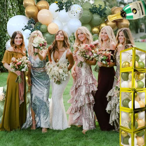 215 PC Bridal Shower Decorations Kit - Includes Balloon Arch & Boxes, A-Z Letters & More - Ideal for Sage Green Bachelorette Party, Olive Engagement and Wedding Shower