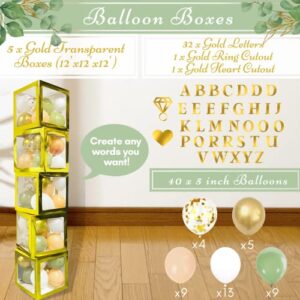 215 PC Bridal Shower Decorations Kit - Includes Balloon Arch & Boxes, A-Z Letters & More - Ideal for Sage Green Bachelorette Party, Olive Engagement and Wedding Shower