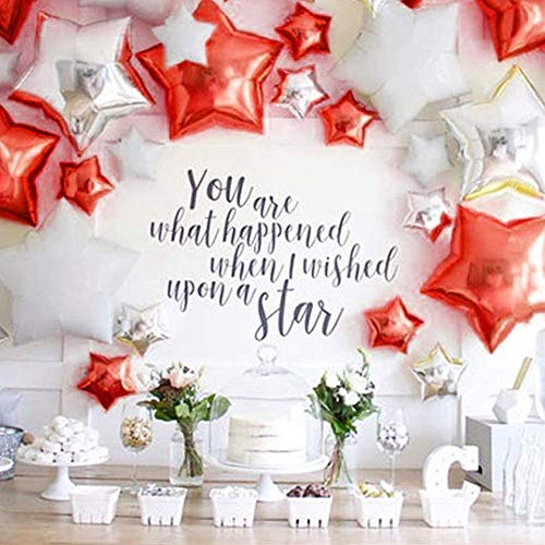 [10 Pack] Star Shape Foil Balloons, 18" Mylar Aluminum Foil Balloons 45cm Decorations for Birthday Party Wedding Engagement Party Celebration Holiday Show Party Activities (Red, 18 Inch)