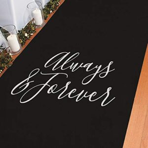 always & forever black aisle runner – 100 feet long – wedding ceremony decor