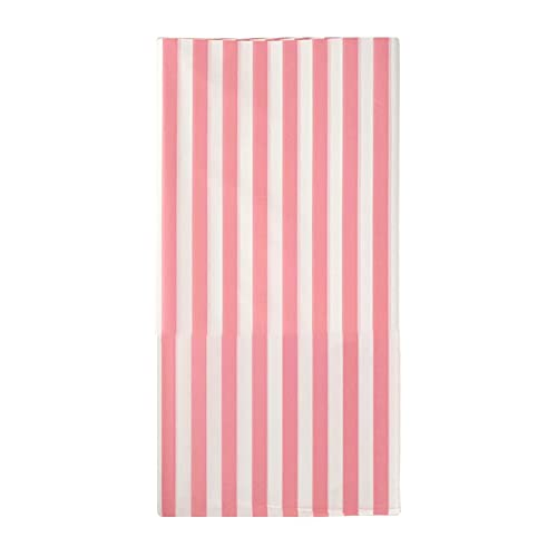 Vpang 2 Pcs Striped Plastic Print Tablecloths Disposable Table Cover Thickened Rectangle Tablecover, Kitchen Picnic Wedding Birthday Party Table Covers, 54"x108" (Pink Stripe)