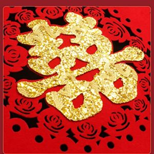 Traditional Chinese Wedding Party Decoration Dragon Phoenix Door Stickers Paper-Cut Window Bars