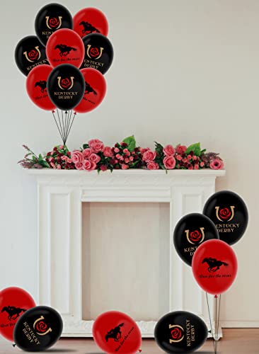 Kentucky Derby Latex Balloons 24Pcs Run for The Roses Horse Racing Churchill Downs Celebration Wall Party Decorations