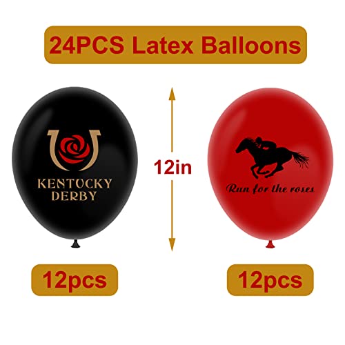 Kentucky Derby Latex Balloons 24Pcs Run for The Roses Horse Racing Churchill Downs Celebration Wall Party Decorations