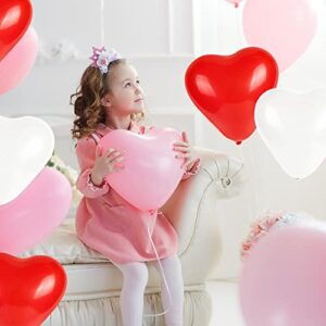 60 Pieces Love Heart Balloons Red Pink White Latex Heart Balloons for Valentines Day Wedding Anniversary Engagement Birthday Garden Company Celebration Graduation Prom Party Romantic Decoration