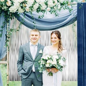 1.89 Inch x 262 ft Metallic Plastic Streamer Hanging Wedding Streamer Tape Showers Streamer Backdrop for Curtains Party Birthday Wedding Bridal Shower Decor (Silver)
