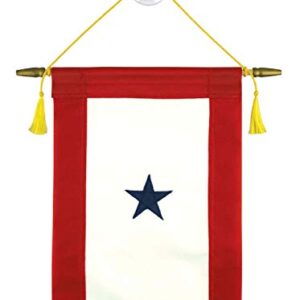 Family Member Military Service Banner - One Blue Star Service Banner Flag – 7 ½ Inches by 14 ½ Inches