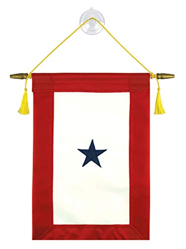 Family Member Military Service Banner - One Blue Star Service Banner Flag – 7 ½ Inches by 14 ½ Inches