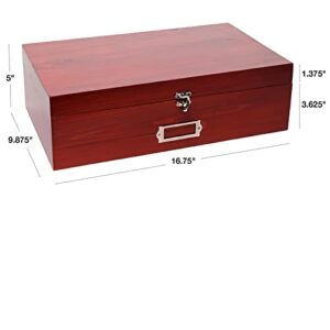 Excello Mahogany Wooden Card Collection Storage Box for Sports Cards, CCGs, and TCGs