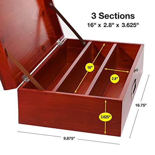 Excello Mahogany Wooden Card Collection Storage Box for Sports Cards, CCGs, and TCGs