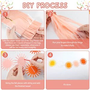 20 Pcs Boho Sun Garland Felt First Trip Around The Sun String Banner Hippie Boho Sun Party Supplies Indoor Outdoor Party Decoration for Baby Shower Wedding Birthday Party Decorations (Sun)