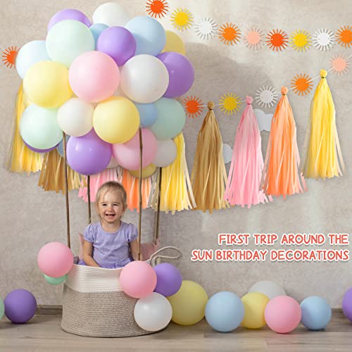 20 Pcs Boho Sun Garland Felt First Trip Around The Sun String Banner Hippie Boho Sun Party Supplies Indoor Outdoor Party Decoration for Baby Shower Wedding Birthday Party Decorations (Sun)