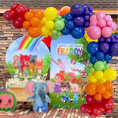 Rainbow Colorful Balloon Garland Arch Kit, 108Pcs Red Orange Yellow Green Blue Pink Purple Round Balloon for Kids Birthday Baby Shower Wedding Party Decorations