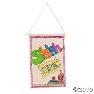 Blank Canvas Banners - Bulk Set of 48 - Includes Wooden Hanger - DIY Crafts and Fun Home Activities