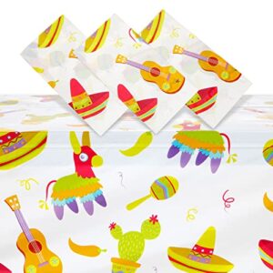 3 Pack Fiesta Table Cover, Cinco de Mayo, Mexican Party Supplies (54 x 108 In)