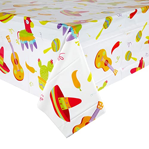 3 Pack Fiesta Table Cover, Cinco de Mayo, Mexican Party Supplies (54 x 108 In)