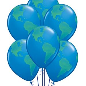 Qualatex Globe Biodegradable Latex Balloon, 11-Inch (12-Units)