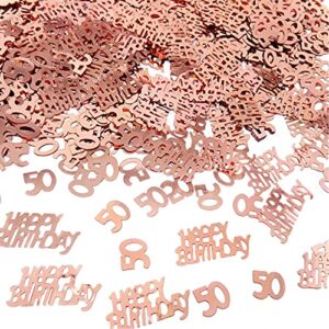 honbay 4 bags glitter 50th birthday confetti table decorations metallic foil number 50 confetti 50th happy birthday confetti for birthday anniversary wedding party (60g, 2style)