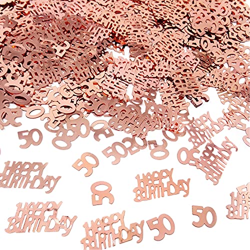 Honbay 4 Bags Glitter 50th Birthday Confetti Table Decorations Metallic Foil Number 50 Confetti 50th Happy Birthday Confetti for Birthday Anniversary Wedding Party (60g, 2Style)