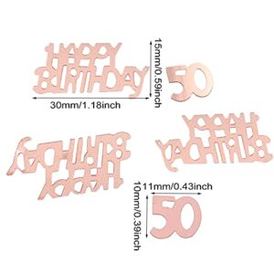 Honbay 4 Bags Glitter 50th Birthday Confetti Table Decorations Metallic Foil Number 50 Confetti 50th Happy Birthday Confetti for Birthday Anniversary Wedding Party (60g, 2Style)