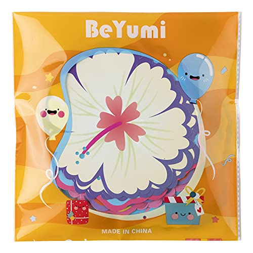 BeYumi 45 Pcs Summer Luau Hibiscus Flower Cutouts Bulletin Board Decorations Set Creative Wall Decals Art Décor for Classroom School Spring Summer Tropical Hawaiian Themed Birthday Party Baby Shower