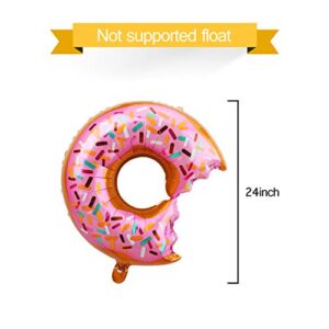 Kauayurk Donut Grow Up Balloons Banner Decorations - Donut Birthday Party Decorations Supplies - Gold Donut Theme Party Decor for Girls Boys Baby Shower