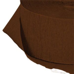 4 rolls brown crepe paper streamers 290 feet total, made in usa