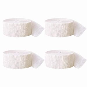 aimto white crepe paper streamers-12 rolls (82 feet per volume)