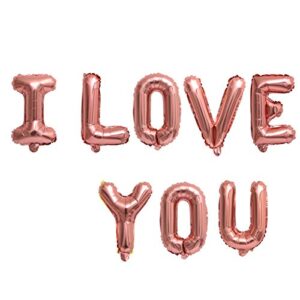 16 inch i love you alphabet letters foil balloons set for valentines day,propose marriage,wedding party,wedding décor,mother’s day, father’s day,anniversary backdrop & birthday party supplies for her,mom,girlfriend (rose gold)