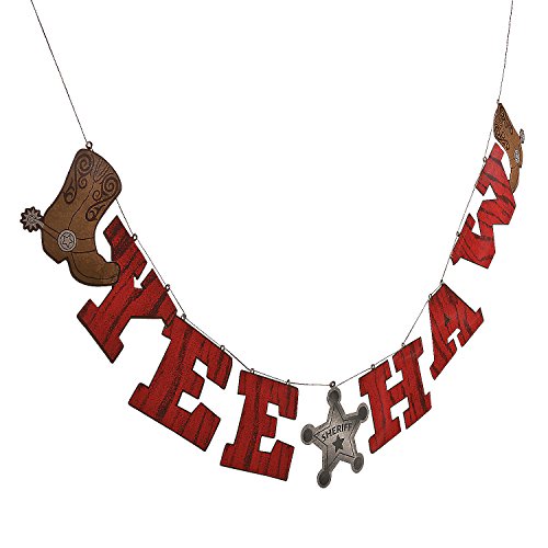 Fun Express - Cowboy Words Hanging Garland for Birthday - Party Decor - Hanging Decor - Garland - Birthday - 1 Piece