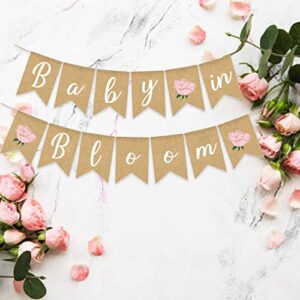 Gankbite Baby In Bloom Burlap Banner Flower Baby Shower Decoration Rustic Plant Sweet Girl Pink Floral Theme Party Supplies