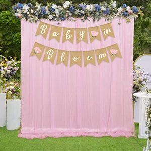 Gankbite Baby In Bloom Burlap Banner Flower Baby Shower Decoration Rustic Plant Sweet Girl Pink Floral Theme Party Supplies