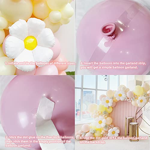 Daisy Balloon Garland Arch Kit-131Pcs Sunflower Pastel Orange and Yellow Balloons for Boho Two Groovy Party Decoration Daisy Theme Wedding Birthday Party Baby Shower