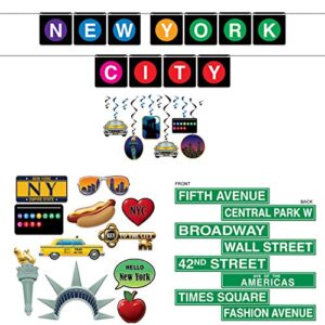 tcs party bundles new york city decorations 28 piece bundle banner photo fun signs street signs