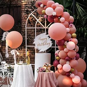 SUWEN 139PCS DIY Dusty Pink Balloon Garland Arch Kit Rosewood Dusty Rose Latex Balloon Decorations for Retro Wedding Bridal Engagement Baby Shower Anniversary Birthday Party Decor