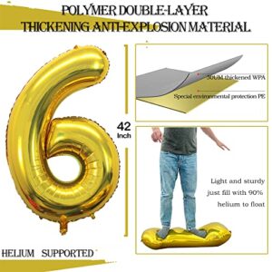 GOER 42 Inch Gold Number 60 Balloon,Jumbo Foil Helium Balloons for 60th Birthday Party Decorations and 60th Anniversary Event