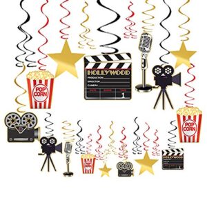 movie night decorations hanging swirls hollywood movie theme party decorations supplies 30pcs