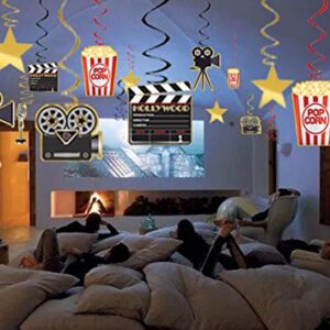 Movie Night Decorations Hanging Swirls Hollywood Movie Theme Party Decorations Supplies 30pcs