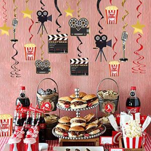 Movie Night Decorations Hanging Swirls Hollywood Movie Theme Party Decorations Supplies 30pcs