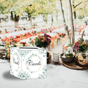 HEIPINIUYE Eucalyptus Card Box Elegant Wedding Card Box Holder Gift Card Box Money Box for Wedding Reception Baby Shower Bridal Shower Party Favor