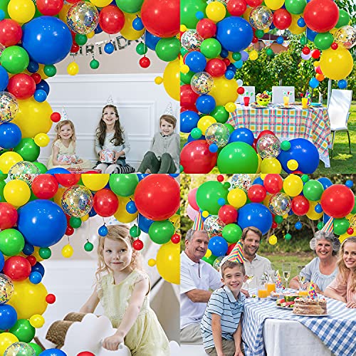 Rainbow Balloons Arch Kit, ORDA 110PCS Latex Party Balloons, Assorted Bright Colors, 4 Size 5In 10in 12" 18 Inch, Colorful Party Supplies for Boy and Girl Carnival Birthday Decorations