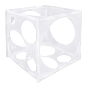 auihiay 12 holes balloon sizer cube box collapsible plastic box measurement tool for party birthday wedding balloon decorations creating balloon arch columns(2-12 inch)