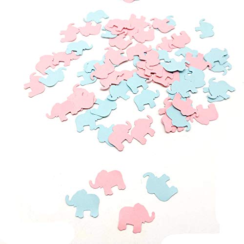 Pink Blue Elephant Die Cut Confetti Elephant Scatter Baby Shower Decoration for Girl Baby Shower Birthday Elephant Theme Party Supplies Gender Reveal Party Decorations 200CT