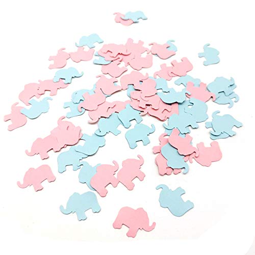 Pink Blue Elephant Die Cut Confetti Elephant Scatter Baby Shower Decoration for Girl Baby Shower Birthday Elephant Theme Party Supplies Gender Reveal Party Decorations 200CT