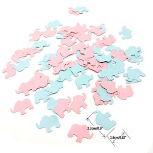 Pink Blue Elephant Die Cut Confetti Elephant Scatter Baby Shower Decoration for Girl Baby Shower Birthday Elephant Theme Party Supplies Gender Reveal Party Decorations 200CT