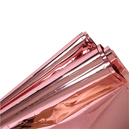 NIWWIN 2Pack Gold Foil Metallic Tinsel Tablecloth Table Cover Shiny Plastic Waterproof Tablecloth Table Cloth Party Tablecovers for Rose Gold Party Table Decoration (Gold)