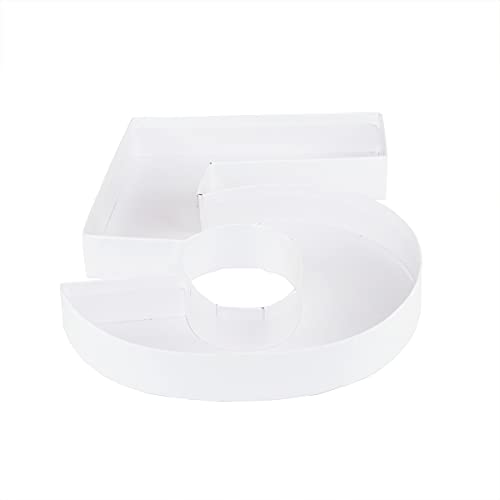 12" Fillable Cardboard Number Shaped Gift Grazing Charcuterie Board Paper Tray Box (5, White)