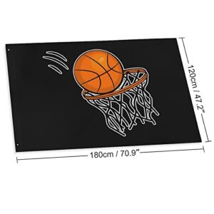 Happy Basketball Flags Decorative Funny Banners for Outside House Dorm Room Parties