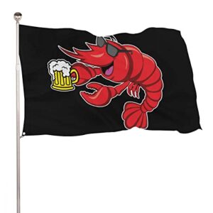 crawfish beer flags decorative funny banners for outside house dorm room parties